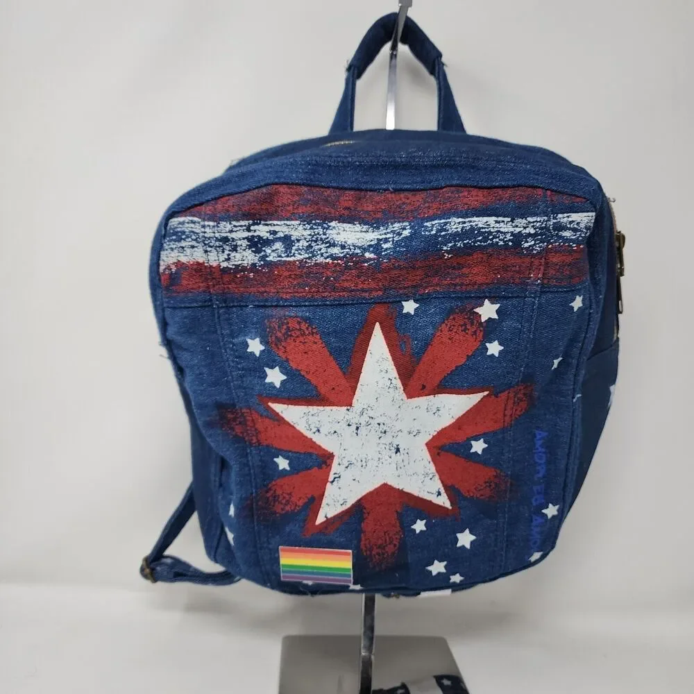 Disney Marvel America Chavez Denim Mini Backpack Multiverse Of Madness Pride Zip